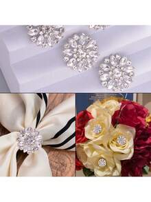 2/4 piezas Juego de botones de cristal de 19/24 mm con rhinestones, cubiertas de botones desmontables con clip, botones decorativos de cristal con alicates, adecuados para vestidos, trajes, batas, camisas y otros accesorios, gris carbón - Multicolor - Ver 4