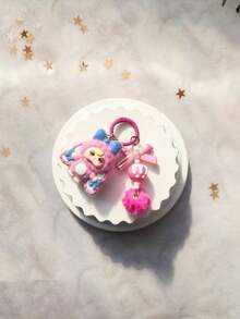 新款可爱大耳朵心形钥匙扣，时尚卡通配饰包包挂饰钥匙链 - 彩色 - 查看 11