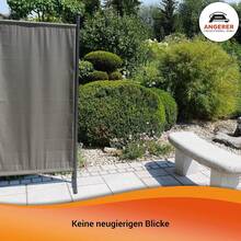 A+ Wandregal 178 x 82 cm, Sicht- und Sonnenschutz, Raumteiler, für drinnen und draußen, Büro, Balkon/Terrasse, Schlafzimmer, Garten, hergestellt in Deutschland, waschbare Bezüge, hellgraues Polyacryl