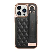 ONEGIF Faux Leather Phone Case With Microfiber Lining And Wrist Strap Stand, Compatible With IPhone 16 Pro Max, 15, 14, 13, 12 Waterproof Shockproof Anti-Fall Scratch Resistant - Black - View 20