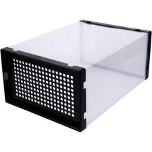 2piezas Transparent Shoe Storage Box Drawer - style Organizador De Zapatos Caja De Almacenamiento De Plstico Transparente Para Hogar y Dormitorio Proteccin Polvo y - 32X22X13CM + negro - Ver 2