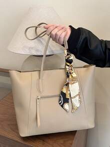 Túi Tote Thời Trang Đa Năng Phong Cách Tối Giản Cho Nữ - Màu Khaki - Xem 7