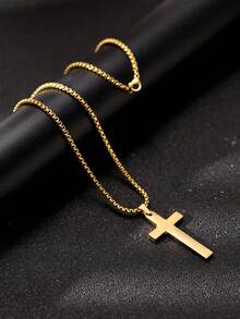 男士十字架项链，银/金链十字架吊坠，防水防褪色，时尚配饰，适合赠送给家人、父亲、兄弟和朋友，绝佳的圣诞礼物 - 十字架項鍊 - 查看 11