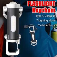 Multi-Function Keychain Light, Outdoor Portable Personal Light, Mini Emergency LED Work Light, Camping Flashlight - Multicolor - View 6