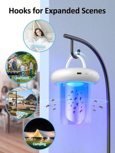 可充电灭蚊灯，360°紫外线灭蚊灯，悬挂式粘胶灭蚊灯