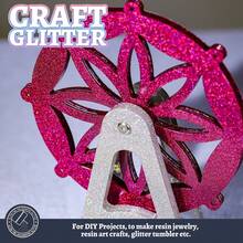 80克/2.85盎司全息超细闪粉，1/128英寸树脂亮片，适用于水杯、树脂工艺品、史莱姆、美甲、节日装饰、圣诞饰品等。 - 玫紅色 - 查看 5