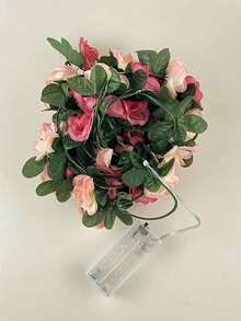 1 String Of 20 LED Pink Rose Vine Lights, 2M Length, Suitable For Balcony, Window, Bedroom, Dining Room, Garden Decor, Can Be Used As Romantic Table Lamp, All Seasons, Christmas Decoration, Christmas Lights, Fairy Lights, Christmas Gift, Room Decor, Bedroom Decor, Indoor Christmas Lighting, LED Light Strip, LED Lights, Indoor Christmas Lighting - 玫瑰花燈串 - 查看 11