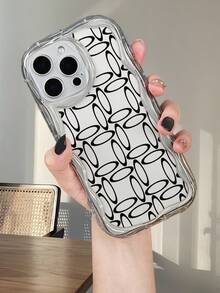 Funda para teléfono con patrón geométrico circular retro, diseño elegante y único, compatible con iPhone 16ProMax/16E/16Pro/16Plus/16/15ProMax/15Pro/15Plus/15/14ProMax/14Pro/14Plus/14/13ProMax/13Pro/13/13Mini/12ProMax/12Pro/12/12Mini/11ProMax/11Pro/11/XSMAX/XR/X/XS - Transparente - Ver 5