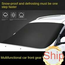 Car Snow Shield Front Windshield Cover Windshield Winter Windshiel Snow Protection Car Window Snow Shield Frost Antifreeze Cover - màu đen - Xem 3