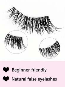 10 Pairs Of Half-Eye Eyelashes With Transparent Bands, Cat-Eye Extended Style, Natural Lengthening, Lightweight And Comfortable, Fluffy And Soft False Eyelashes, Natural Makeup Look, Suitable For Daily Wear, Parties, And Valentine's Day Makeup, Beginner-Friendly, And Reusable. - Natural Lashes - View 4