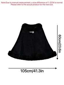 1件秋冬新款新娘婚纱仿毛领披肩斗篷白色超大针织开衫宽松斗篷外套，保暖防风 - A - 查看 3