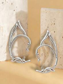 1/2 件简约独特可爱时尚百搭镂空猫耳轮廓耳夹，无穿孔仙女耳夹适合女性日常佩戴、万圣节派对配饰、送给家人和朋友的礼物 - 精靈耳掛 - 查看 14