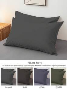 1 chiếc vỏ gối trang trí cỡ nhỏ, màu trơn, hai tông màu, chống xù lông, thoáng khí, kiểu Nhật Bản, dùng được cả bốn mùa, phù hợp cho giường đơn/đôi/nữ hoàng/vua. - Xám - Xem 6