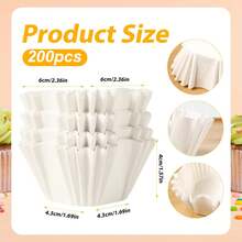 100/200pcs Disposable Baking Cups, Non-Stick Parchment Paper Cupcake Liners, Perfect For Mini Cakes, Breads, Pastries And Holiday Snacks Like Christmas, Halloween, Thanksgiving, Easter - Multicolor - View 6