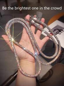 1 pieza Cordón de cuello con cristales de lujo, accesorio universal anti-pérdida compatible con Android y la mayoría de teléfonos inteligentes, regalo para madre, familia, amigos, niños, cumpleaños, vacaciones - Multicolor - Ver 3