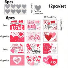 12张/套，情人节刮刮卡，生日DIY游戏，情侣婚礼用品，贴纸，派对用品 - 精致小企业派对礼品卡 - 彩色 - 查看 7