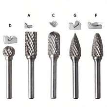 5/10pcs Tungsten Carbide Rotary Burr Set - 1/4" 6mm Shank, 6x10mm/3x6mm Double Cut Rotary Burr - Multi-Purpose Carving & Cutting For Metal, Wood, Stone, Plastic - High Hardness Milling Cutter Tool Kit - Multicolor - View 4