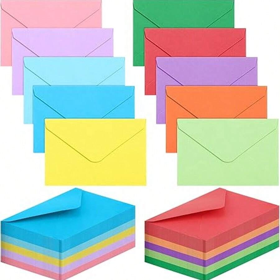 24/60 phong bì đựng thiệp nhiều màu, phong bì mini nhiều màu - Dùng cho thiệp mời sự kiện, thiệp chúc mừng, phong bì tự dính, phong bì đựng danh thiếp, phong bì bỏ túi mini đựng ghi chú, thích hợp sử dụng cho trường học, văn phòng và gia đình - Nhiều màu - Xem 1