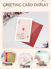 1PC Cute Romantic Ace Of Hearts "How Did I Get So Lucky" Greeting Card, Pink Playing Card Design Love Card, Sweet Anniversary Valentine's Day Card For Boyfriend Girlfriend - Multicolor - View 2
