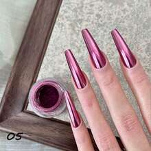 1 件装全息铬粉，闪亮亮片美甲粉，配双头眼影刷，适合美甲装饰