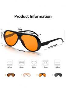 1pc Fashionable Men's Glasses With A Retro Personalized, Suitable For Daily Wear, Vacation, And Travel