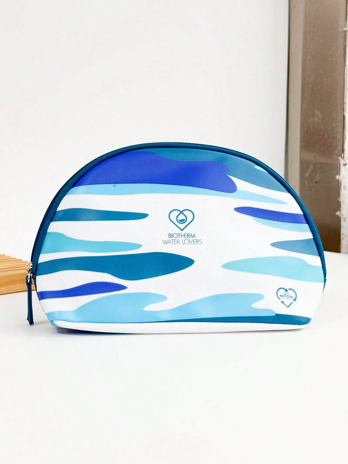 Bolsa de maquillaje con estampado de camuflaje oceánico