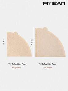 FIYIBAN 40pcs/100pcs Coffee Filter, V-Shaped Coffee Filter Paper, Unbleached Natural Paper Filter, Disposable Coffee Tea Filters For Pour Over And Drip Coffee Maker