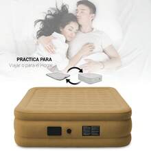 Shendy Vendy Heavy-Duty Queen-Size Inflatable Mattress With Air Pump - Champagne - View 3