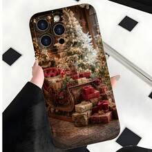 2026 nueva funda de teléfono esmerilada, funda de teléfono con patrón de árbol de Navidad y regalos para iPhone 17 14 13 12 11 Pro Max  Galaxy S23 S22 S21 S20 Plus, funda de teléfono para pareja, regalo para novio y novia, presente de vacaciones - Negro - Ver 3
