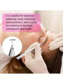 2/4/6/8pcs White Eyebrow Microblading Marker Pen, Skin Marker Pen, Permanent Makeup Tattoo Positioning Tool, Eyebrow Drawing Tool,Halloween Makeup,Tattoo - White - View 2