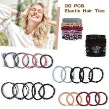 20 Pcs Boho Hair Ties Bracelets, 10 Neutral Colors No - Damage Elastic Hair Bands Ponytail Holders, Prevents Breakage Thick Hair - ban đầu - Xem 4