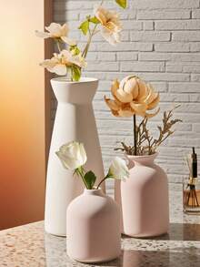 3个北欧风陶瓷圆形花瓶，大号花瓶，创意家居装饰，融合北欧与波西米亚风格，是装饰农舍的理想之选，也适用于浴室、婚礼礼物、花园、电视柜、韩式室内设计、时尚花盆、房间装饰、玻璃花瓶 - 彩色 - 查看 5