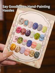 XEIJAYI 1pc Vintage Floral Nail Art Stamping Plate, Professional Metal Stamp Plate For Home & Salon Use, Easy DIY Nail Design Tool With Oriental Patterns - 銀色 - 查看 4