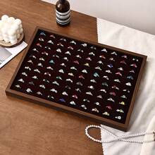 1pc Walnut Color Jewelry Organizer Tray, Necklaces Rings Jewelry Display Holder Tray, Gift For Girls Organizer Storage Box Travel Gifts - Walnut Tray - View 40