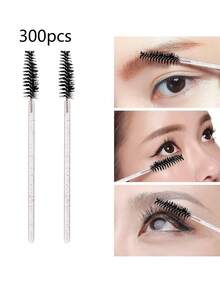 100 Pcs Disposable Mascara Wands, Crystal Eyebrow Spoolies Brush For Eyelash Extensions, Lash Brushes With Container (Black, Pink) - Multicolor - View 12