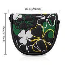 Black Floral Pattern Golf Club Head Cover, PU Material, Dust-Proof And Wear-Resistant, Embroidered Design, The Best Choice For Protecting Your Golf Clubs. - Black - View 8