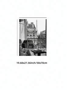 1幅无框巴黎女子阅读报纸摄影作品，复古黑白墙面艺术印刷品，法式咖啡馆美学海报，画廊品质照片，适用于客厅、宿舍，是送给巴黎爱好者的礼物 - 彩色 - 查看 10