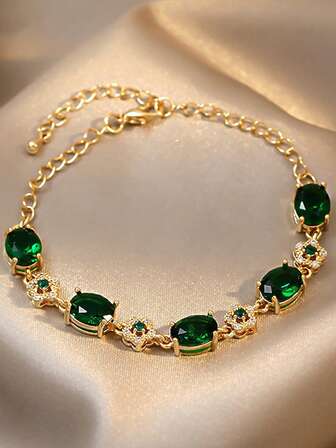 1pc Rhinestone Flower Bracelet, Vintage Palace Style Fashion Elegant Bracelet, Versatile Luxury Accessory