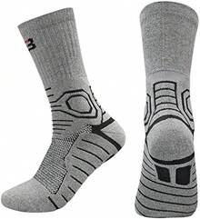 Calcetines Deportivos Hombres Sports Basketball Calcetines al aire libre Fitness Senderismo Ciclismo Atlético Compresión Toalla de algodón Towel Bottom Calcetines de la tripulación térmica Calcetines - Gris - Ver 2