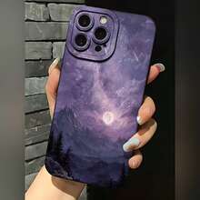 2026 nueva funda de teléfono esmerilada, funda de teléfono con impresión de paisaje lunar y montaña para iPhone 17 14 13 12 11 Pro Max y  Galaxy S23 S22 S21 S20 S10 Plus, funda protectora para teléfono, regalo de pareja para novio y novia, regalo de San Valentín, cumpleaños, Navidad - Blanco antiguo - Ver 3