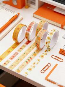 Conjunto de 20 rolos/caixa de fita adesiva decorativa retrô colorida, fita adesiva fina e simples, 2 metros de comprimento, listras em cores sólidas, paisagens e outros padrões, fita adesiva fina vintage decorativa de papel, adequada para materiais escolares, decoração de cadernos, scrapbooking, volta às aulas, embrulho de presentes, diários, etiquetas e decoração de códigos. - Multicolorido - Ver 5