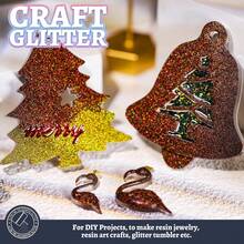 80g/2.85oz Holographic Ultra-Fine Glitter, 1/128" Resin Glitter Sequins, Suitable For Tumblers, Resin Crafts, Slime, Nail Art, Holiday Decorations, Christmas Ornaments - 棕色 - 查看 5