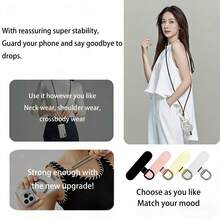 Perfect Valentine's Day Gift For Her! Elegant Metal Phone Lanyard Clip - Fashionable Silver Stand, Making Your Phone And Stylish