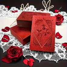 A Rose-Patterned PVC Playing Card Set - Durable, High-Grade Plastic Playing Cards, Waterproof, Long-Lasting, Stylish And Elegant, Suitable For Ramadan, Valentine's Day, New Year, Chinese New Year, Beer Festival - Universal Card Game, Party Game Gift. - Multicolor - View 1