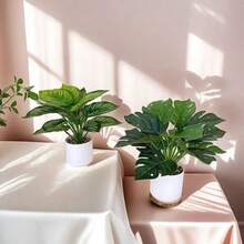 1 pieza Planta artificial en maceta Bonsái para decoración de escritorio, pequeña planta falsa para la sala de estar, decoración del hogar - Multicolor - Ver 5