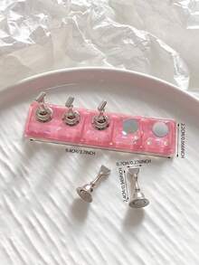 亚克力极光彩虹色矩形钻石形状美甲展示架，树脂水晶珠水钻复古韩国花朵激光 DIY 家居和户外女士母亲姐妹妻子女友婚礼美甲沙龙美容情人节使用