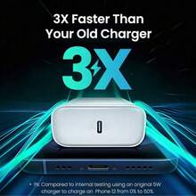 白色欧规C/E/F插头 220-240V 墙式充电器 1-2个装 30W 白色欧规插头充电器 高效快充适配器 兼容 17 Pro Max/17 Pro/17/Air/17/15/16/14/13/12/11/XS/XR/8/7/6、S25/S24/S23/S22/S21/S20 Ultra/Plus 系列 情人节礼物之选 - 查看 3