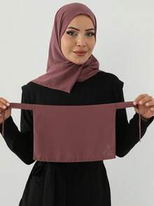 1pc Women's Long Veil, Double Layer Design Suitable For Covering Face During Eating, Fashionable, Casual, Elegant, Muslim, All Season, Convenient Hijab Face Mask, Variety Of Styles Suitable For Most People, Headscarf Suitable For Muslim Daily Gatherings And Outings - Veil - View 10