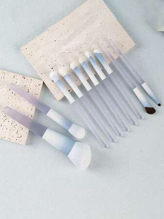 10pcs Makeup Brush Set, Including Blush Brush, Powder Brush, Eyeshadow Brush, Contour Brush, Full Makeup Brush Set