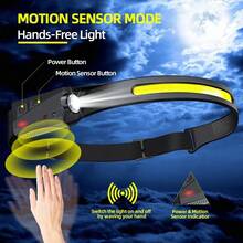 1pc COB+LED Dual-Light Source Outdoor Headlamp, Night Fishing Cycling Mountaineering, Super Bright Rechargeable Long-Lasting Work Light For Headwear - Multicolor - View 2